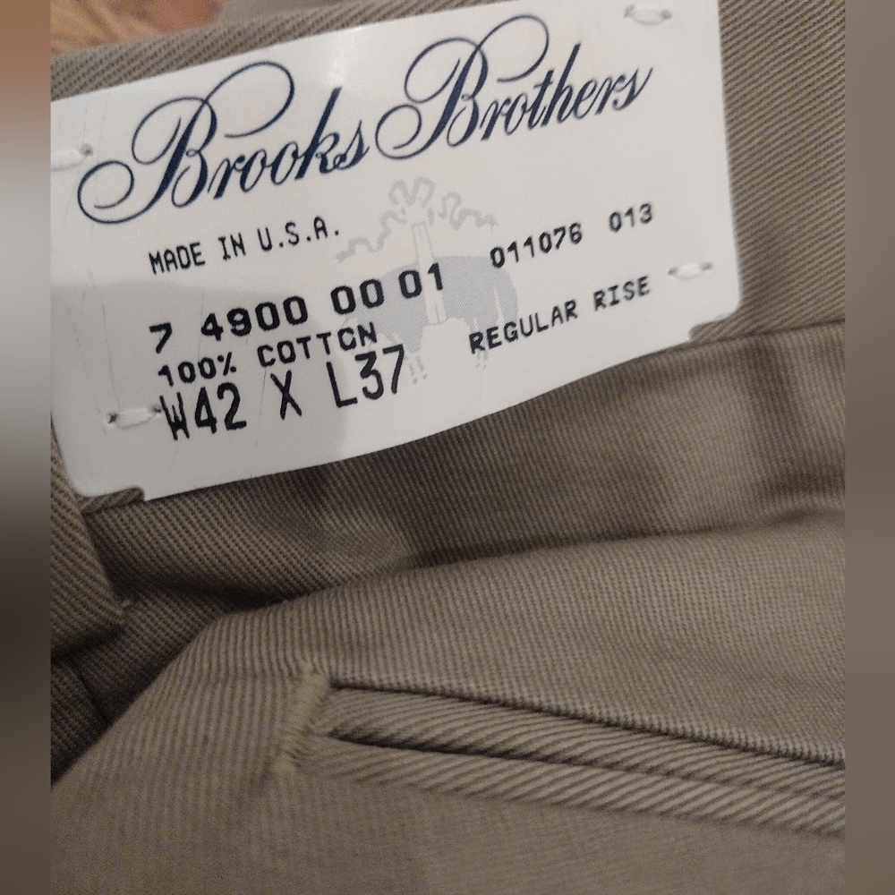 Brooks Brothers Men's 100% Cotton Khaki Chinos 42X37 - Picture 4 of 6